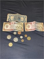 Foreign coins and money