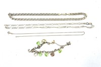 Sterling Silver Bracelet & Chains 65g