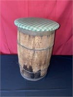 Old wooden nail keg seat