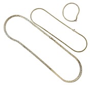 Sterling Silver Necklaces & Bracelet 32g