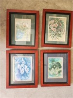 Lot of 4 Small Framed Art work by Lee Roberson