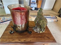 Large Candle holder and Chicken