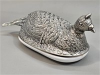 Pewter Pheasant Butter Dish-Pottery Barn India
