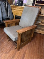 Mission Style Armed Wooden Glider Chair
