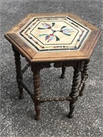 Mid century side table mosaic inlay 25" x 22