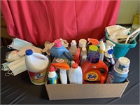 Large amount of cleaning supplies