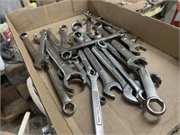 FLAT FULL OF MIX CRAFTSMAN OPEN WRENCHES