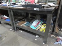 Steel Framed Work Table, Solid HD Timber Top