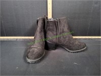 Wild Diva Black Suede Ankle Boots, Size 7