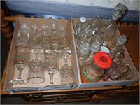 (2) Boxes w/ Glass Bottles w/ Stoppers, Glass Bell