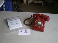 Rotary Dial Phone, Red, Vintage, AT&T