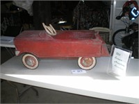 Pedal Car, Metal, Red Color, Rubber Tires
