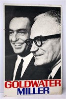 1964 Goldwater Miller Political Sign Medium Sz