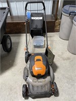 Worx battery operated 19" cut lawn mower, more