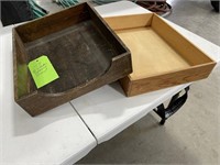 2 wooden drawer boxes