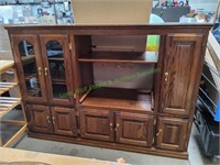 Entertainment Center with 2 Glass Doors & Storage