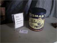 Reisman's Pretzel Tin, Vintage