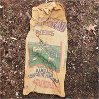 Vintage Burlap Feed Bag - Bright Colors