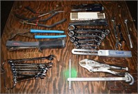 Lot of hand tools: wrenches, pliers, etc.; as is