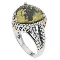 Sterling Silver Ouro Verde Rope Detail Ring-SZ 7