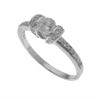 Sterling Silver Simulated Diamond Ring-SZ 8
