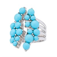 Silver Sonora Turquoise Open Band Cluster