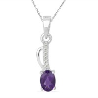 0.84ct African Amethyst Pendant in 925 S.Silver