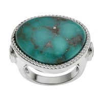 Silver Campo Frio Turquoise & Blue Topaz Ring-SZ 6