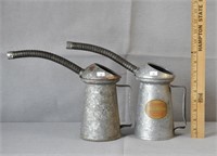 2 Galvanized Oil Filler Cans