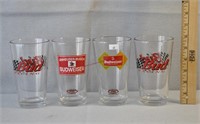 4 Budweiser Beer Glasses