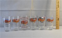 6 Nascar Budweiser Beer Glasses