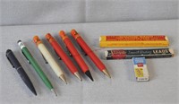 6 Mechanical Pencils and 3 Lead Containers