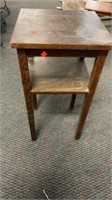 Antique Oak Wood Side Table Plant Stand