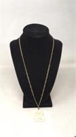 18k Figaro style necklace ivory pendent