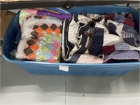 Tub of Miscellaneous Quilts (approx 5)