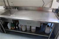 SS Work table with sink, drawer and shelf