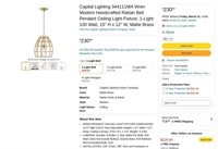 B453 Rattan Bell Pendant Ceiling Light Fixture