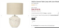 WF1338 19.25 in Cement Table Lamp