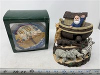 1997 Noah’s Ark Bank and 1996 Plate with Figurines