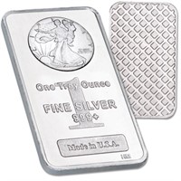 One Ounce: Walking Liberty .999 Fine Silver Bar