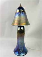 Pulled Feather Art Glass Table Lamp