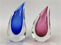 (2) Luigi Onesto Murano Glass Vases