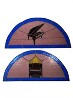 Vintage Piano Stained Glass Panels