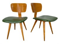 (2) Mid-Century Modern Bent Plywood Chairs