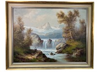 HANS WAGNER Oil On Canvas Fishing Landscape