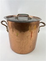 Two Handle Copper Stock Pot w Lid