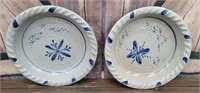 2 beautiful Rowe pottery pie plates