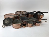12pc Copper Cookware Lot
