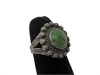 Handmade Ring w Green Stone