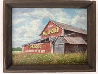 Walter J. Musial Oil on Board Barn Painting